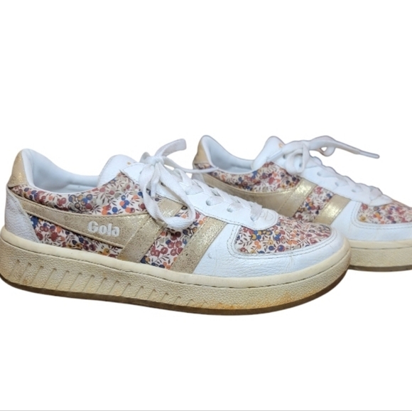 Gola Anthropologie Grand Slam Floral White Sneakers Size 7 - Picture 5 of 8